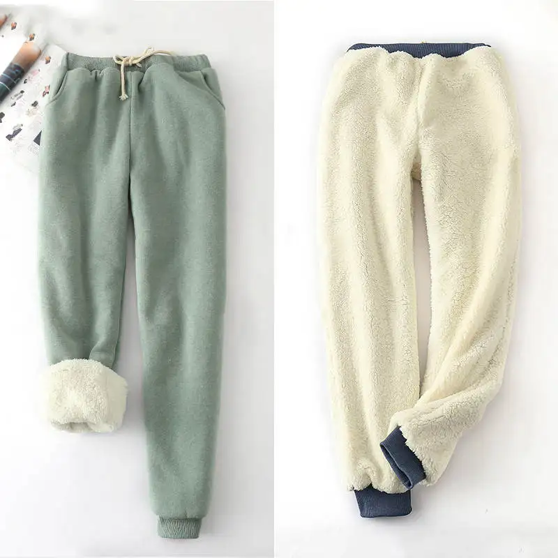 New-2018-Winter-and-Autumn-Female-Lamb-Velvet-Thickening-Sweatpants-Casual-Loose-Pants-Harem-Women-Pants_
