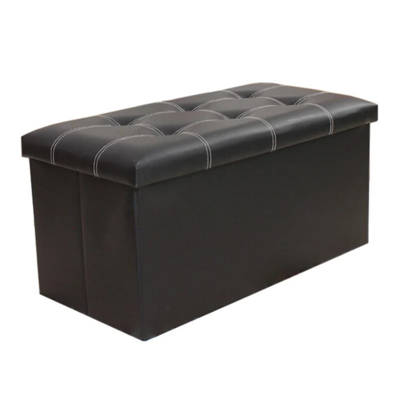 Buy Large Folding Storage Faux Leather Pouffe Seat