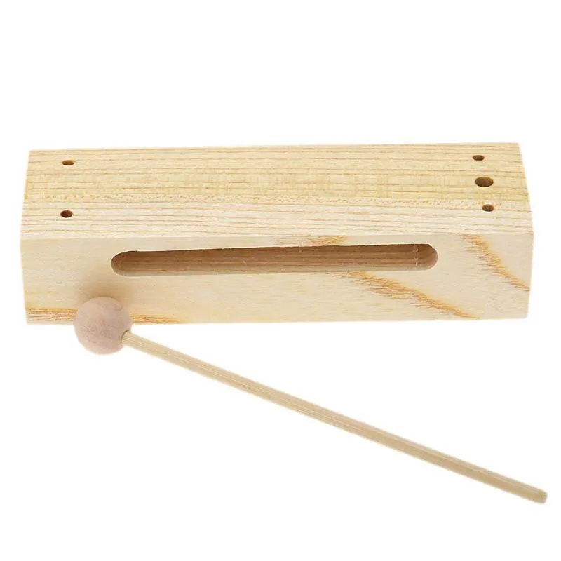 Деревянная перкуссия блок дровяной блок с молотком изысканный ребенок детская музыкальная игрушка ударный инструмент