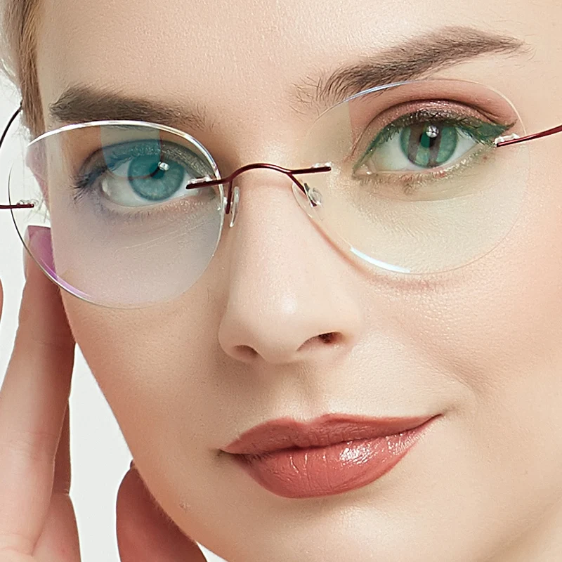 De titanio gafas de montura de gafas redondas gafas hombres miopía óptica gafas hombres espectáculo marco - 5