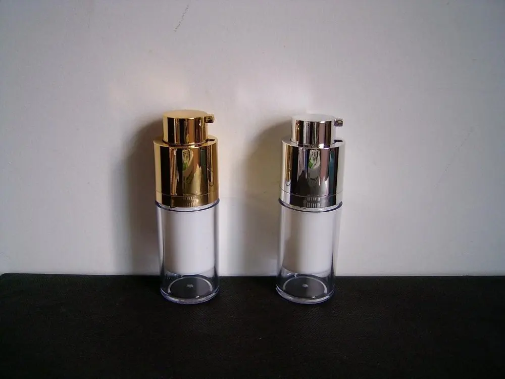 Download 15ml rotate airless pump lotion bottle or serum bottle or foundation bottle white body with ...