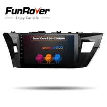 Funrover Android 8.0 2 din Car dvd player for Toyota corolla 2014 2015 gps navigation radio multimedia player 2G+32G QuadCore FM
