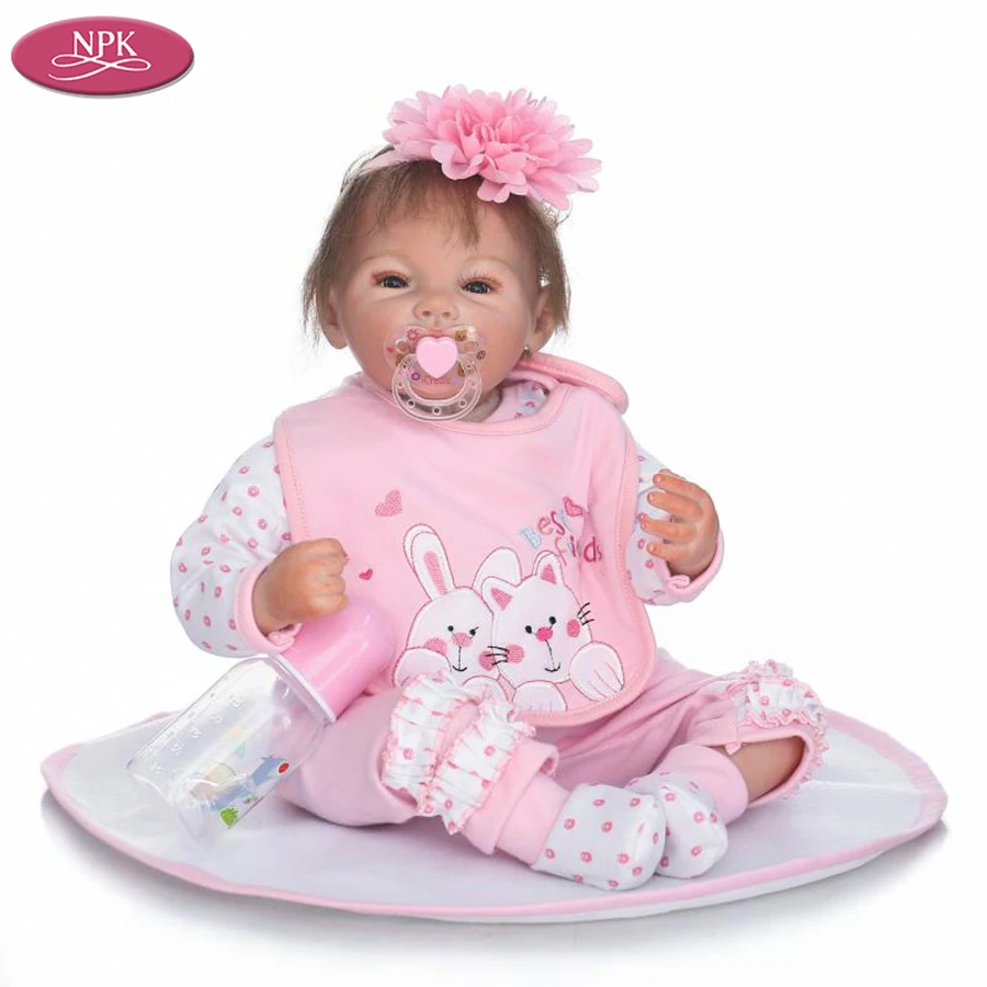 

NPK Silicone Reborn Girl Baby Doll Toys for Girls 50CM Lifelike Princess Toddler Fashion Doll Bebes Realista Brinquedo Menina