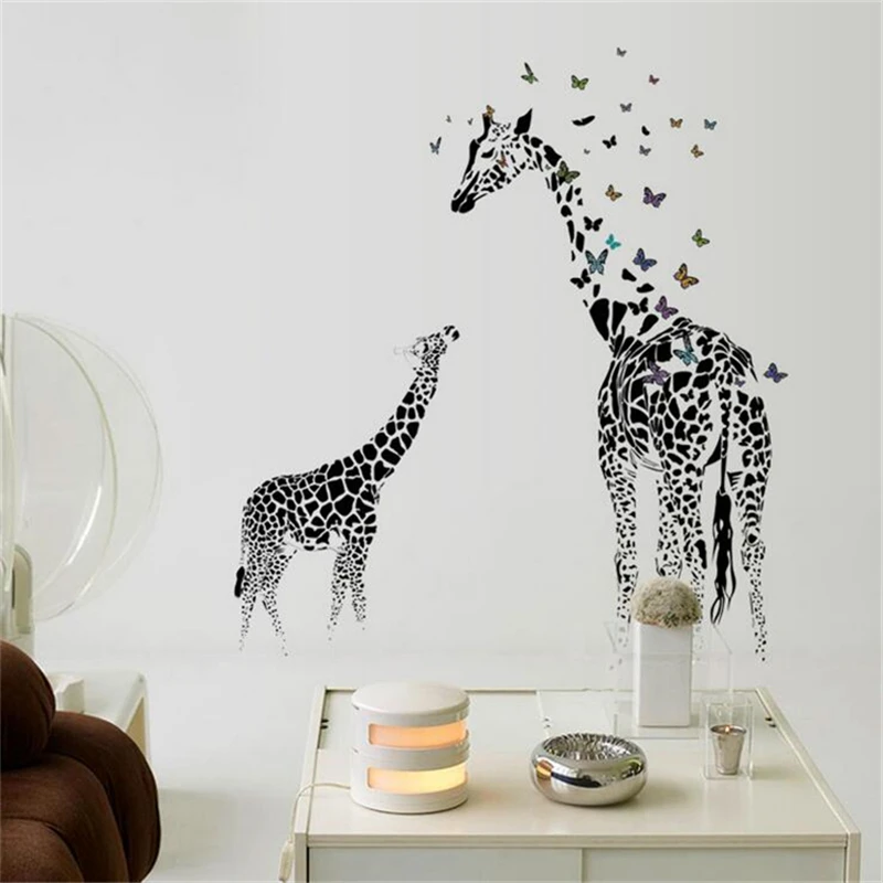 Details about  / 3D Shy Giraffe B46 Animal Wallpaper Mural Poster Wall Stickers Decal Wendy