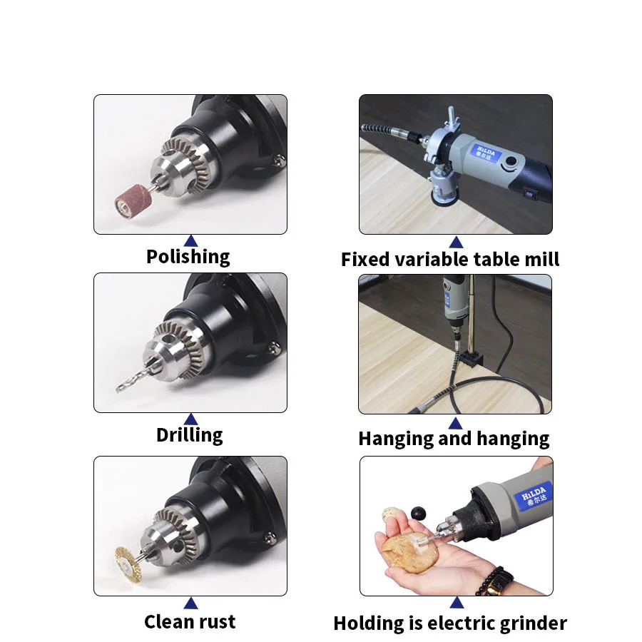 220 В 400 Вт электрическая дрель Dremel роторный инструмент шлифовальный Электроинструмент 6 положения переменная скорость для Drem с аксессуарами
