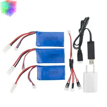 7.4v 1500mah Lipo battery batteries 3pcs and charger with plug for Feilun FT009 2.4G RC Racing boat Spare Parts wholesales