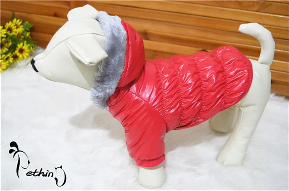 Теплый собака зимняя одежда с капюшоном пальто с капюшоном для зимы Одежда для собак собаки пуховик собака дешевые пальто
