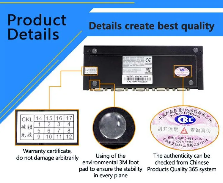 CKL-104S 4 порта VGA сплиттер с аудио металлический чехол Sup порт s 450Mhz 2048*1536