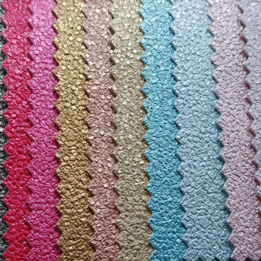 Embossed PU Leather Vingl with glitter powder Fabirc for Sewing, Diy