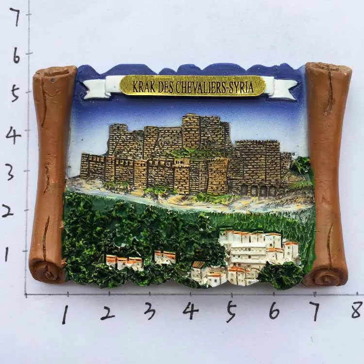Middle East Historical Town Malula, Syria Tourist Souvenir Three-dimensional landscape Magnetic stickers Refrigerator
