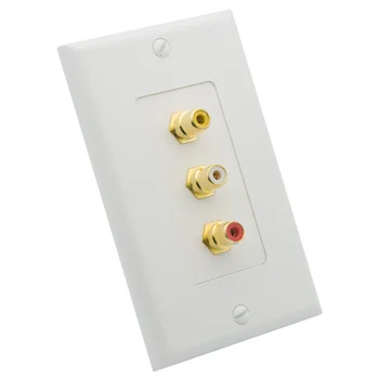 

AV 3RCA wall plate with female to female connector
