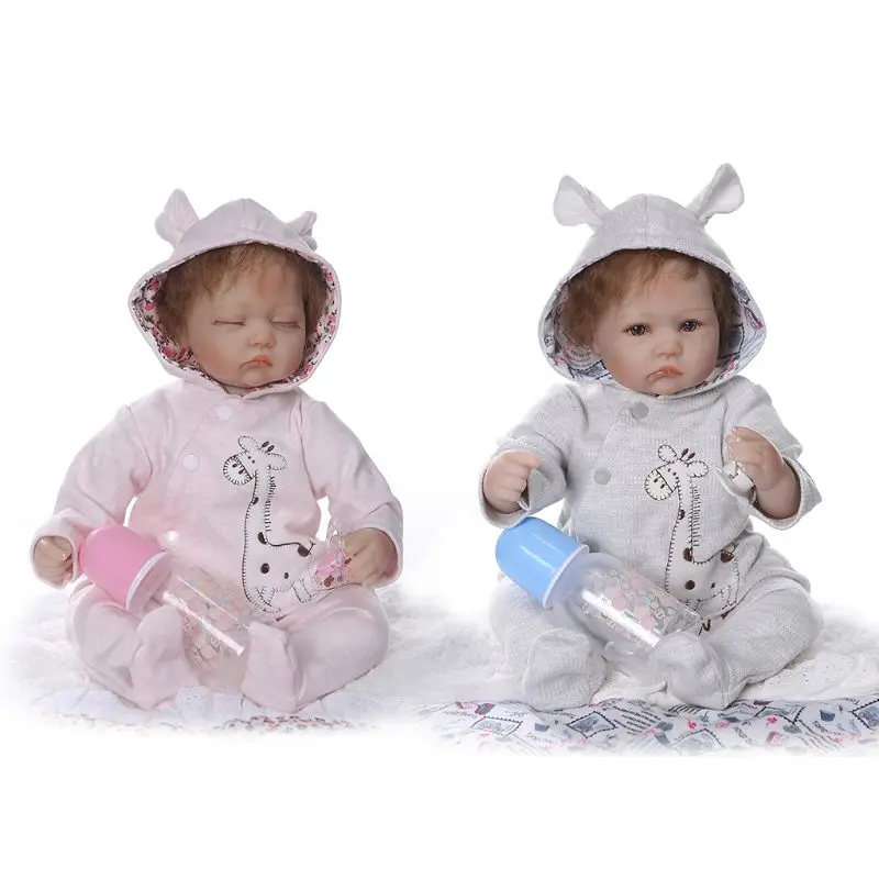

40cm Realistic Soft Full Silicone Vinyl Newborn Babies Boy Girl Lifelike Handmade Toy Reborn Doll For Children Xmas Gift