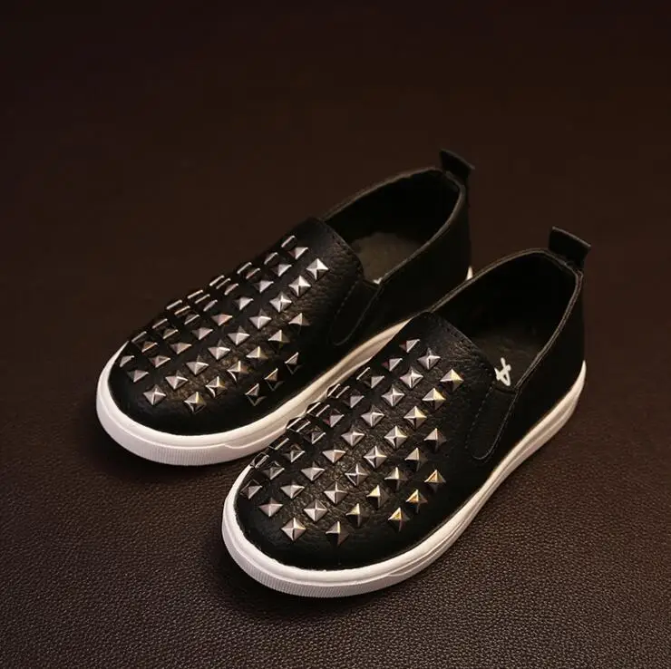 2016 Designer New Pink Gold Silver Eur21 36 High Quality Rivets Kids Sneaker Children Shoes Girls