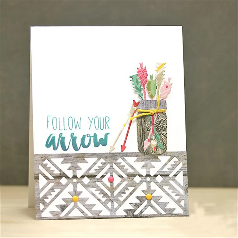 

GJCratfs Arrow Dies Follow Your Arrow Metal Cutting Die for DIY Scrapbooking Card Album Embossing Crafts New Craft Stencils