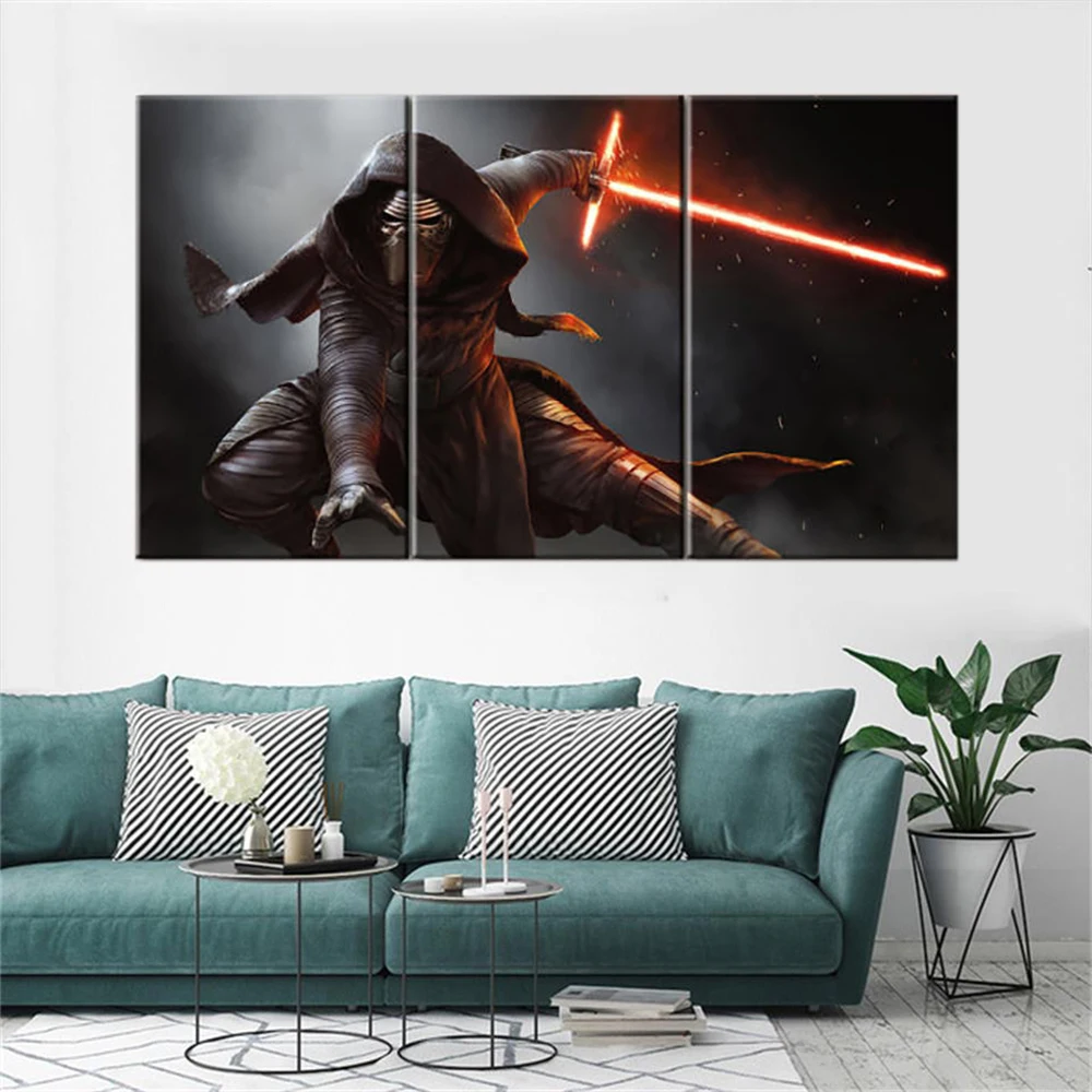 Printed Picture Modular Canvas Painting Modern Wall Art 3 Panels Star