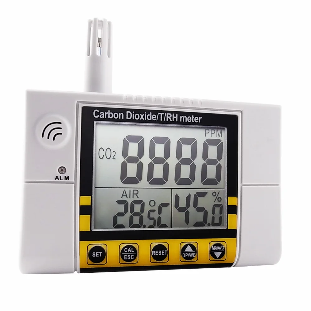 Цифровой настенный качество воздуха в помещении температура, относительная влажность углекислого газа CO2 метр Сенсор детектор 0~ 2000ppm диапазон