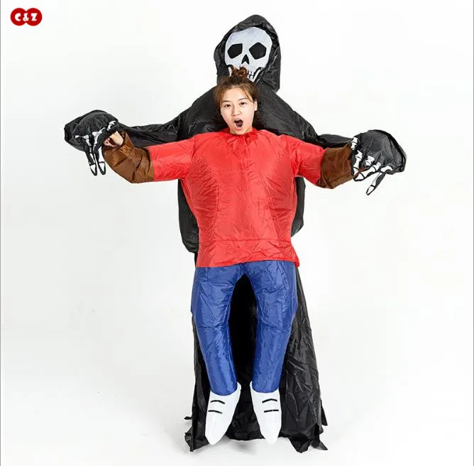 

C&Z Mischievous Funny Ghost hug you/ saddle horse air doll costume toy clothing PVC inflatable mascot cosplay party