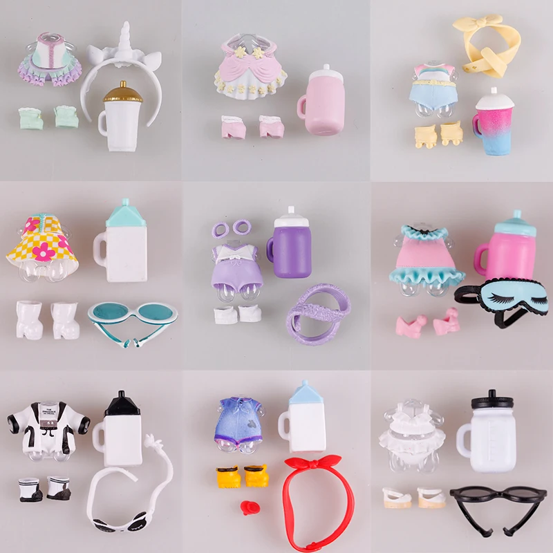 1 комплект LOL Doll Одежда очки бутылка обувь аксессуары lol в продаже оригинальная
