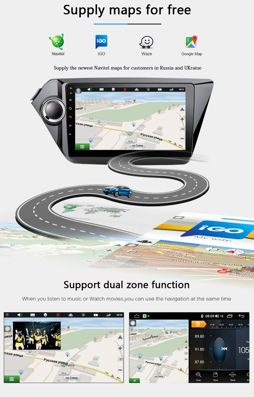 Flash Deal Funrover 8 core android 9.0 2din car dvd multimedia player for kia rio k2 2011-2016 radio gps navigation DSP LTE 64G SIM 9" 2.5D 6