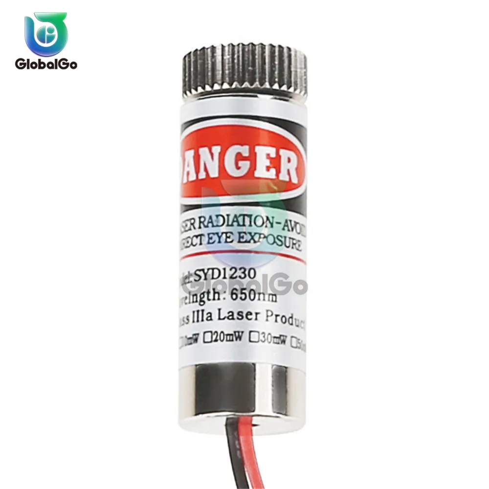 1pcs 650nm 5mW Red Point Line Cross Laser Module Head Glass Lens Focusable Industrial Class Adjustable Laser Dot Diode Module