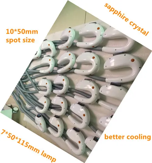 

IPL handle/ IPLhandpiece wholesale 10*50mm spot size for hair removal 5pcs per order
