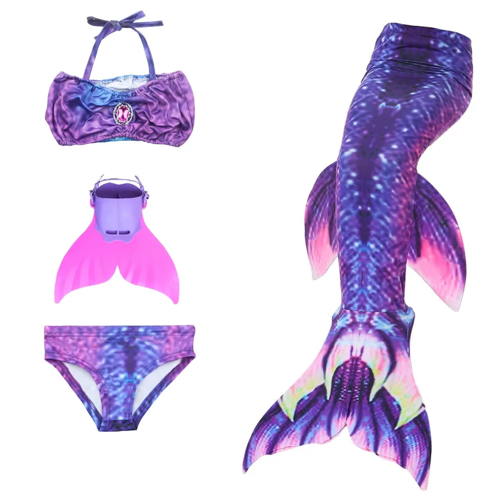 

3-12 Years Swimming Mermaid Tails Costume Cosplay Children Mermaid Skirts with Monofin Kids Girls Swimwear Swimsuit Bikini