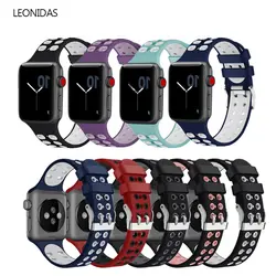 Леонид Спорт ремешок для Apple Watch группа 42mm38mm Силиконовые часы Iwatch серии 3/2/1 запястье резиновый браслет ремешок для часов аксессуары