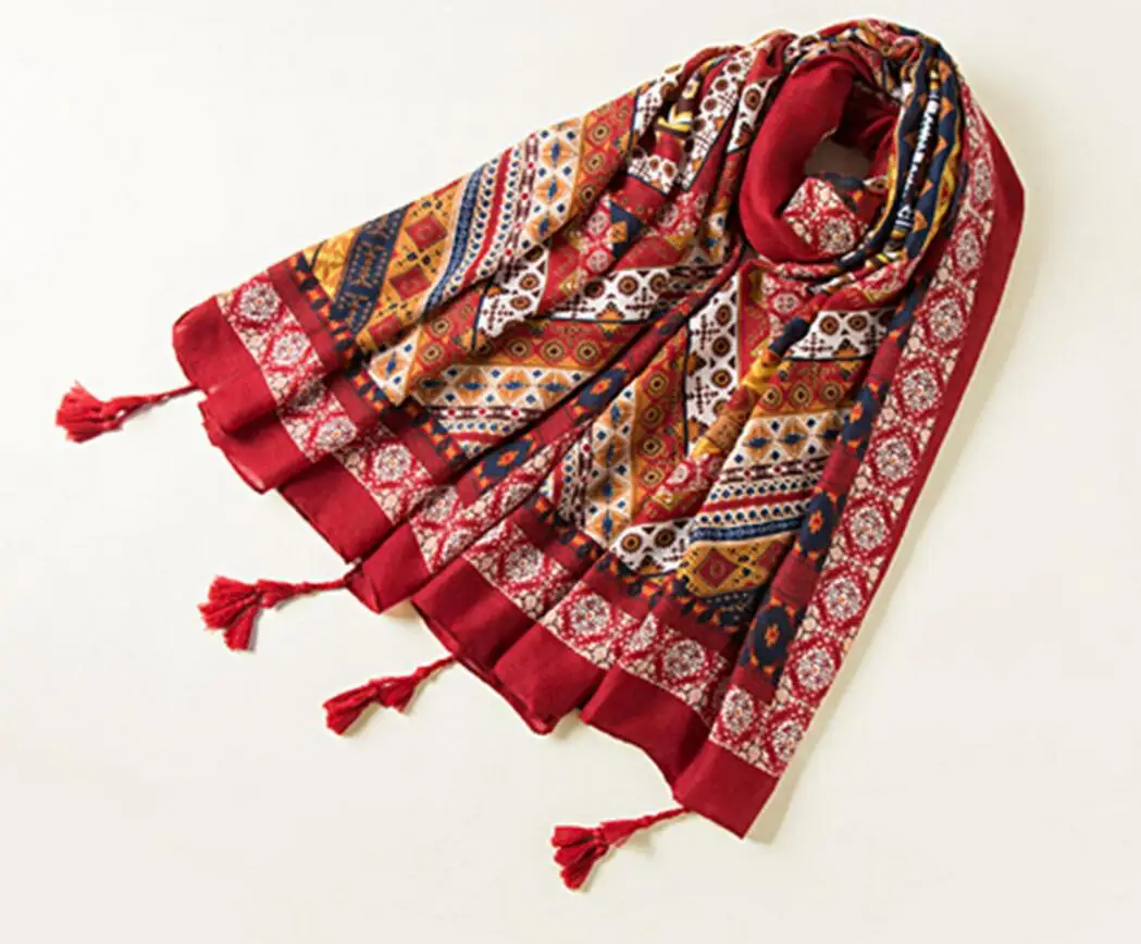 6pcs Bohemian Tassel Pendant Summer Beach Shawls Scarves Wrap Spring