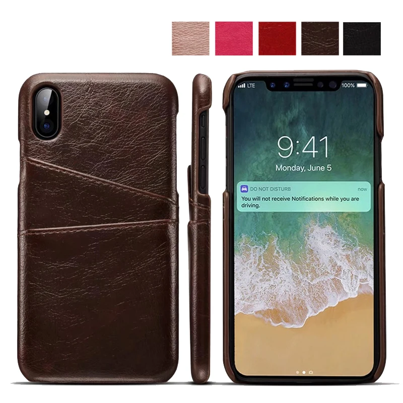 Luxury PU Leather Wallet Case For iPhoneX IPhone x Case Business Card Holder Back Cover Phone ...