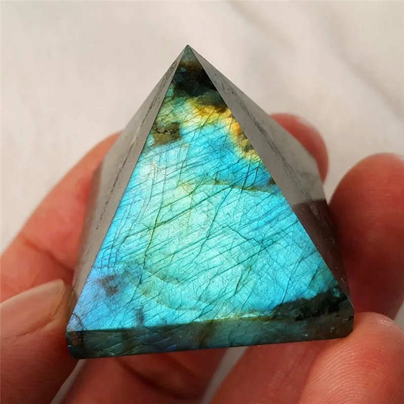 40 мм натуральный Лабрадорит Кристалл целительная Пирамида
