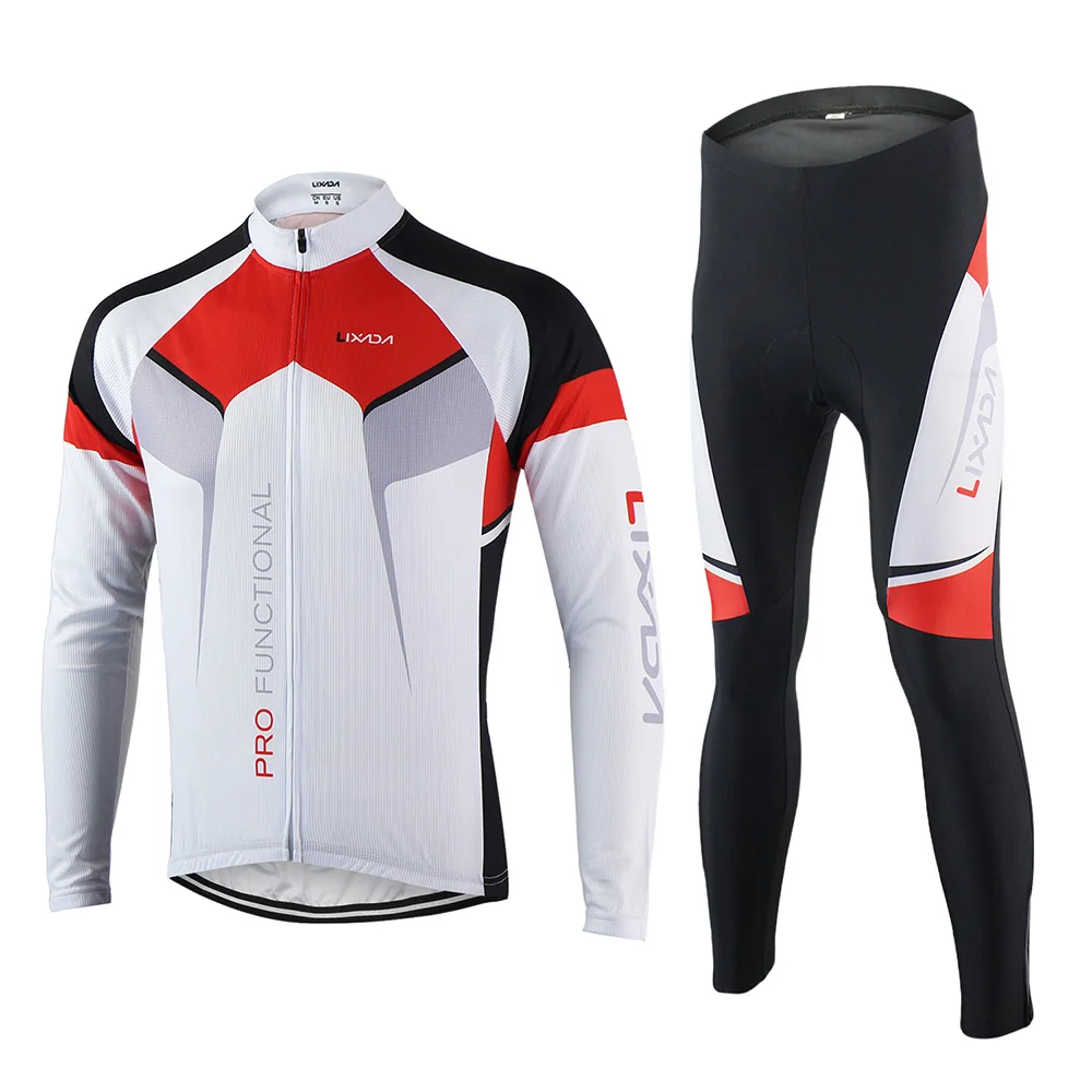 

ARSUXEO Men Autumn Cycling Clothing Set Sportswear Suit Bicycle Bike Outdoor Long Sleeve Jersey+Pants Breathable Quick-dry