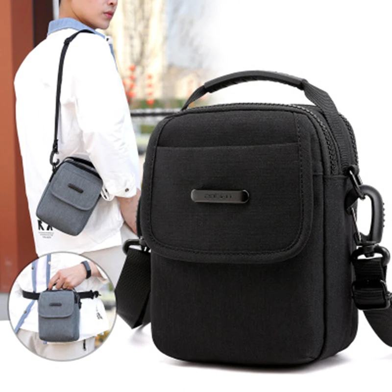 

Men's bag shoulder Messenger bag Oxford cloth waterproof men's belt bag zipper bag light handbag mini bag fashion casual