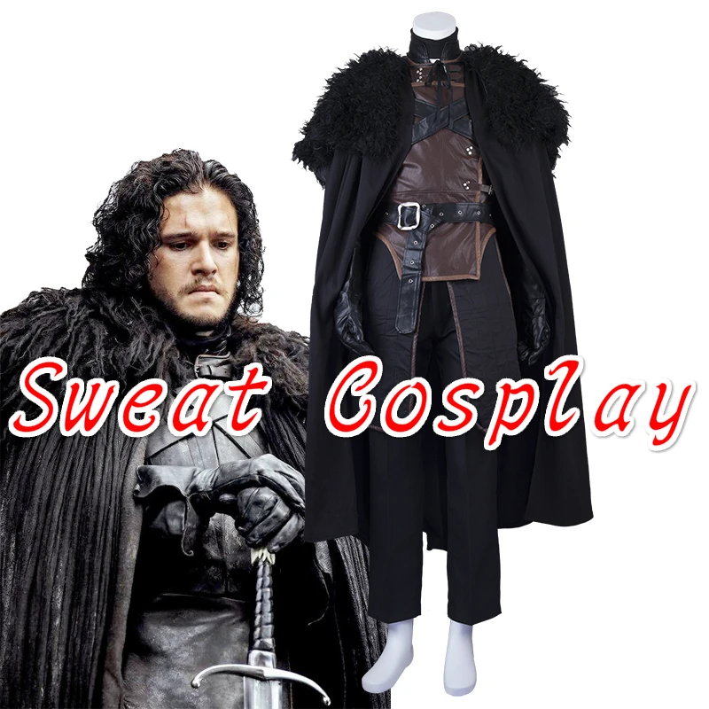 High Quality Game of Throne Jon snow Costume Full Set Adult Men