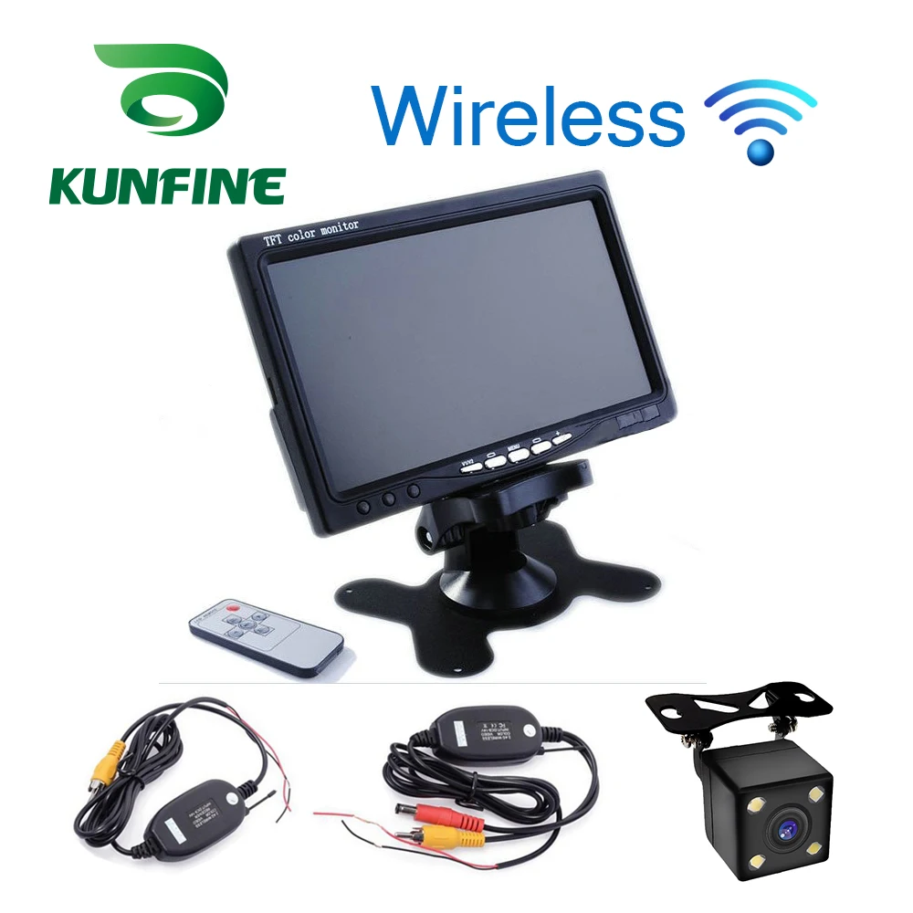 Wireless 7 inch TFT LCD Car Headrest Display Monitor For Rearview Reverse Backup Camera Car TV car display,monitor display