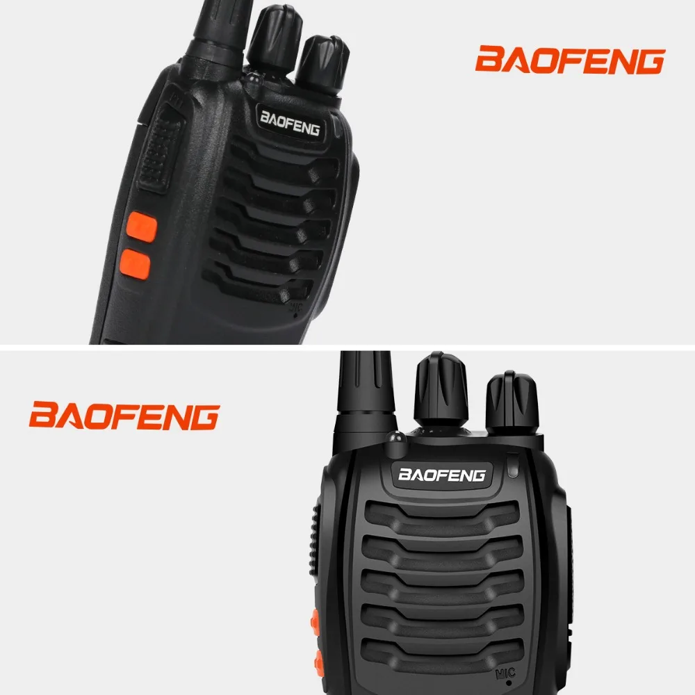 Rádio em Dois Portátil + Fone de Ouvido 400-470mhz de Longo Lote Baofeng Walkie Talkie Sentidos 888s 16ch Uhf Alcance Transceptor 4 Pçs - Bf-888s 9 Walkie-talkie