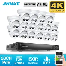 ANNKE 16CH 4K Ultra HD POE сетевая видео система безопасности 8MP H.265+ NVR с 16X8 Мп Всепогодная ip-камера поддержка 128G TF карта