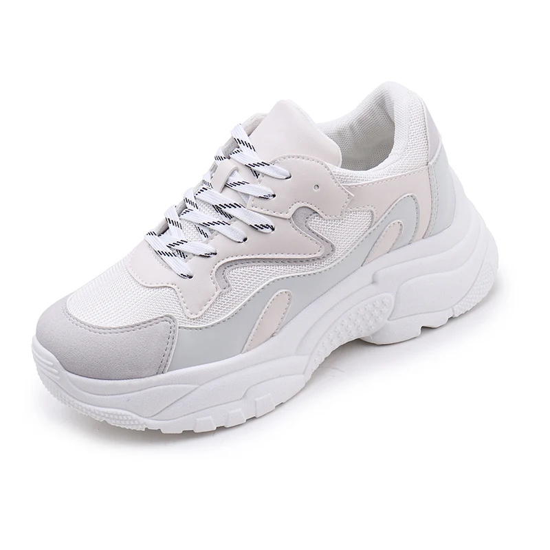 

heel height 4.5 cm women fashion breathable sports shoes non-slip outdoors travel walking sneakers platform chaussures femme