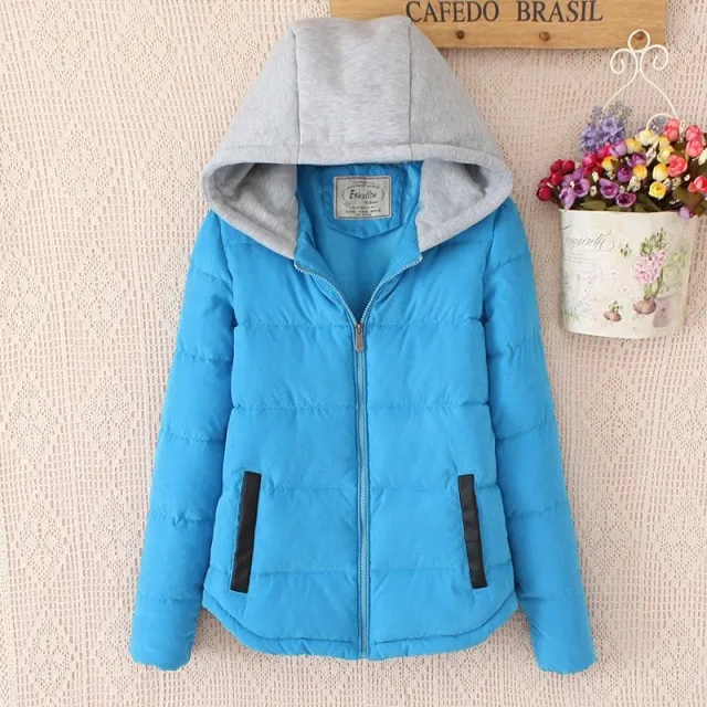 

Winter Women Clothing Edition Princess Wind Cotton Candy Color Hooded Cultivate One's Morality Leisure Cotton-padded Jacket