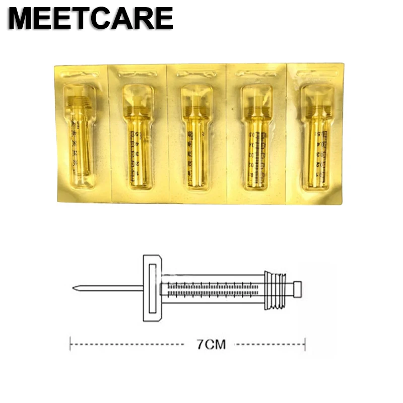 0,5 миллилитровый шприц ампул головка для пистолета гиалурона ручка гиалурон высокого давления удаления морщин водный шприц одноразовые+ 0,5 мл иглы - Номер модели: 5pcs and 1 needles
