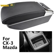 Coche apoyabrazos para Mazda CX-3 doble brazo resto Copa 2015 - 2018 centro de la consola de 2016 cuero 2017 CX3 CX 3