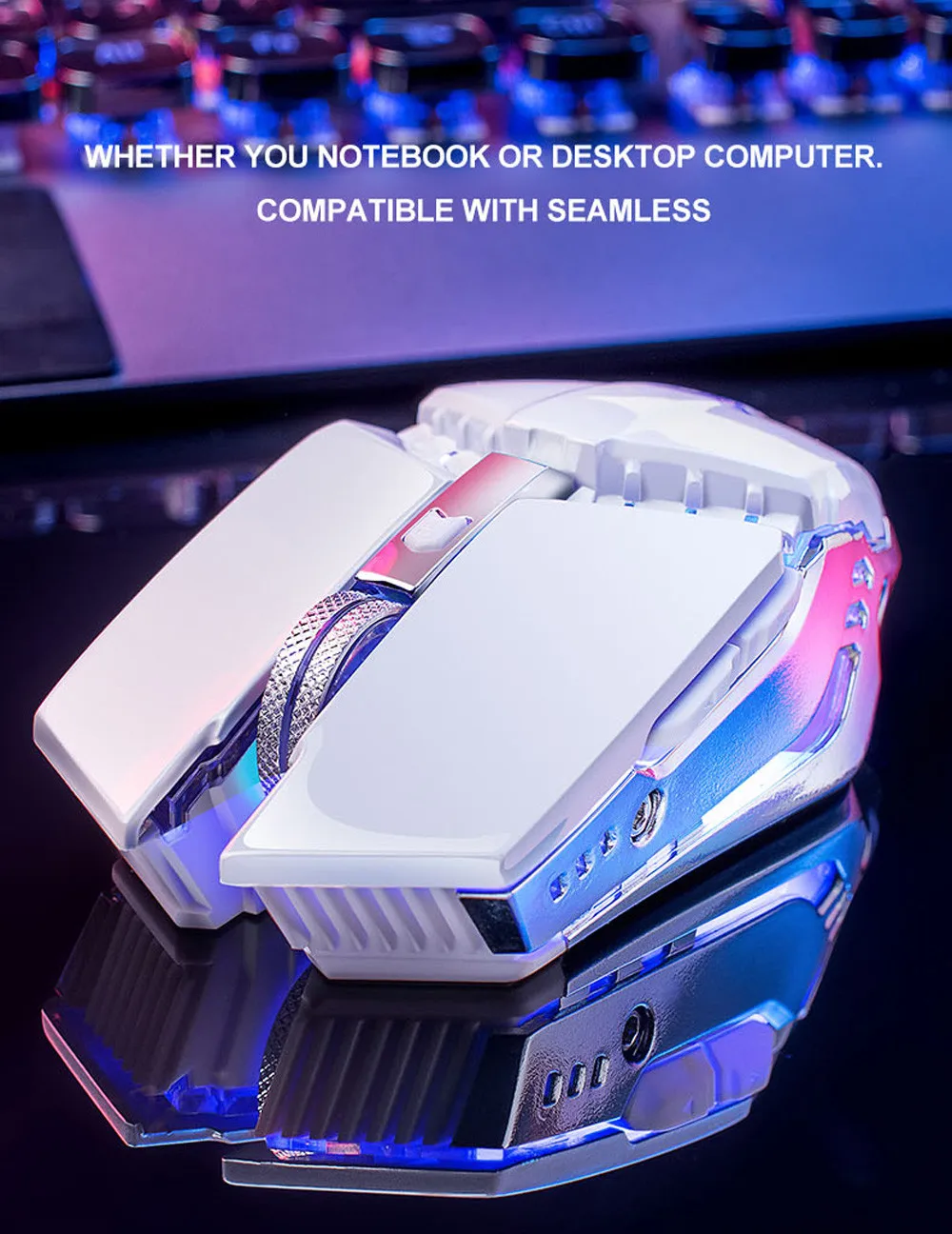 Мышь Raton 2,4 GHz, беспроводная, светодиодный, бесшумная, перезаряжаемая, USB, игровая компьютерная мышь для ноутбука, sem fio inalambrico, 18Nov26