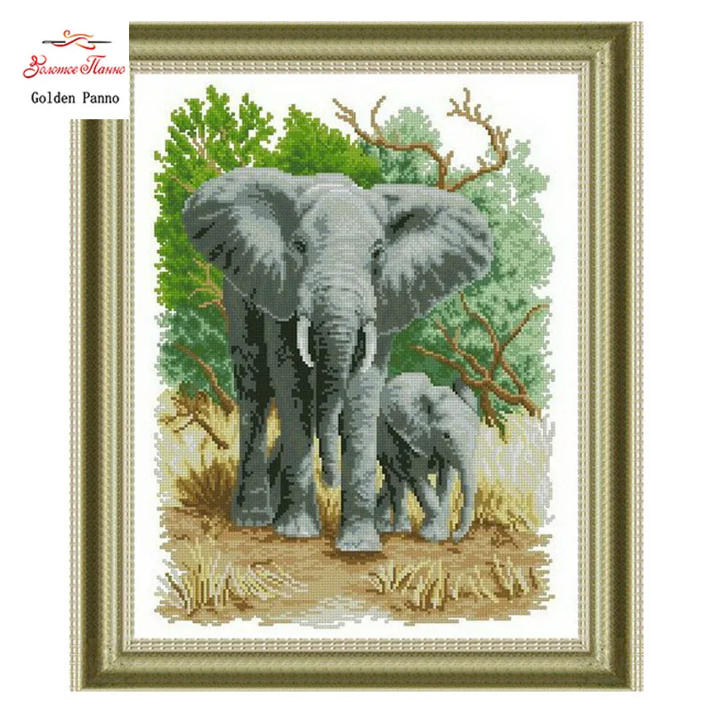 

Needlework,DIY DMC Cross stitch,Sets For Embroidery kits,Precise Printed elephants Patterns Counted Cross-Stitching