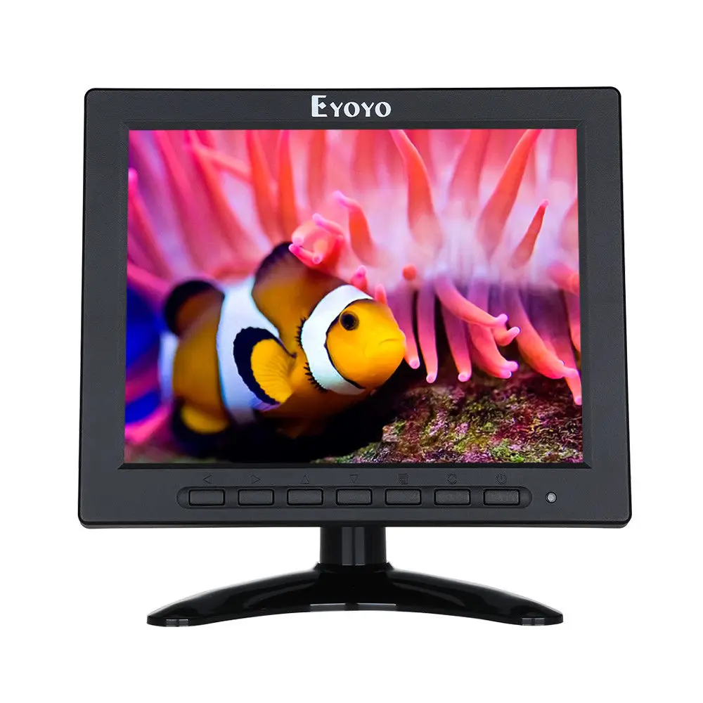 

EYOYO 8" Inch TFT LED Video Audio VGA HDMl BNC HD Monitor 4:3 Screen For DVR PC CCTV