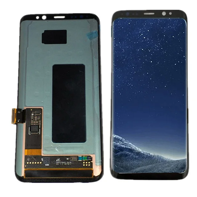AMOLED לסמסונג גלקסי S8 G950F LCD עם מסגרת תצוגת מסך מגע Digitizer החלפת לסמסונג גלקסי S7 G930 LCD|Mobile Phone LCD Screens|  