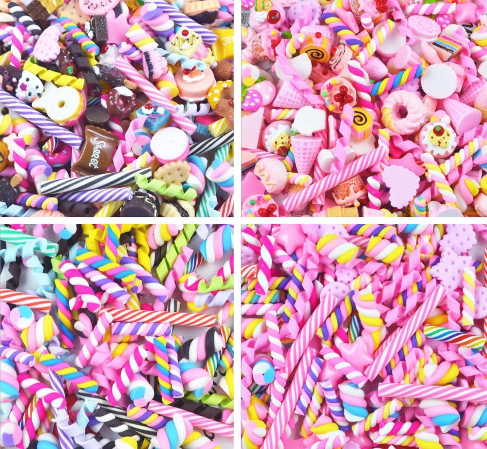 

Random color Polymer clay lovely marshmallow lollipop candy Scrapbook Embellishment DIY Phone Decoration