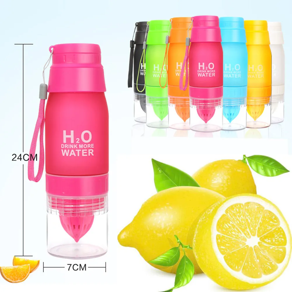 Новинка 650 мл креативная лимонная чашка H2O бутылка для воды для напитков больше воды бутылка для питья велосипеда для путешествий кемпинга на открытом воздухе Йога тренажерный зал