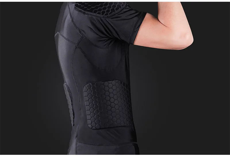 قمصان قصيرة الأكمام كرة القدم كرة السلة هوكي صدرية تدريب الرياضة طفح الحرس ضغط مبطن واقية قميص قمصان قصيرة الأكمام كرة القدم كرة السلة هوكي صدرية تدريب الرياضة طفح الحرس ضغط مبطن واقية قميص