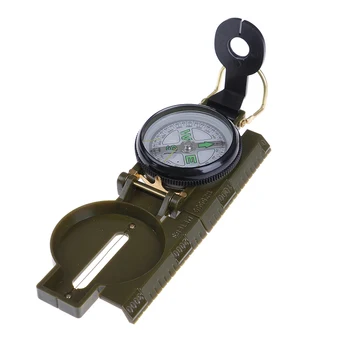 

Portable Outdoor Folding Compass Hiking Camping Army Style Survival Marching Military Lensatic Compass 3 In1 Travel Lens Compass