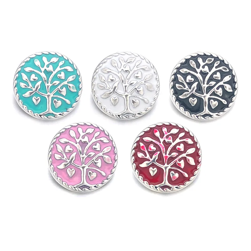 

Wholesale w460 Tree 3D 18mm 20mm Metal Snap Button For Bracelet Necklace Interchangeable Jewelry Women Accessorie Findings
