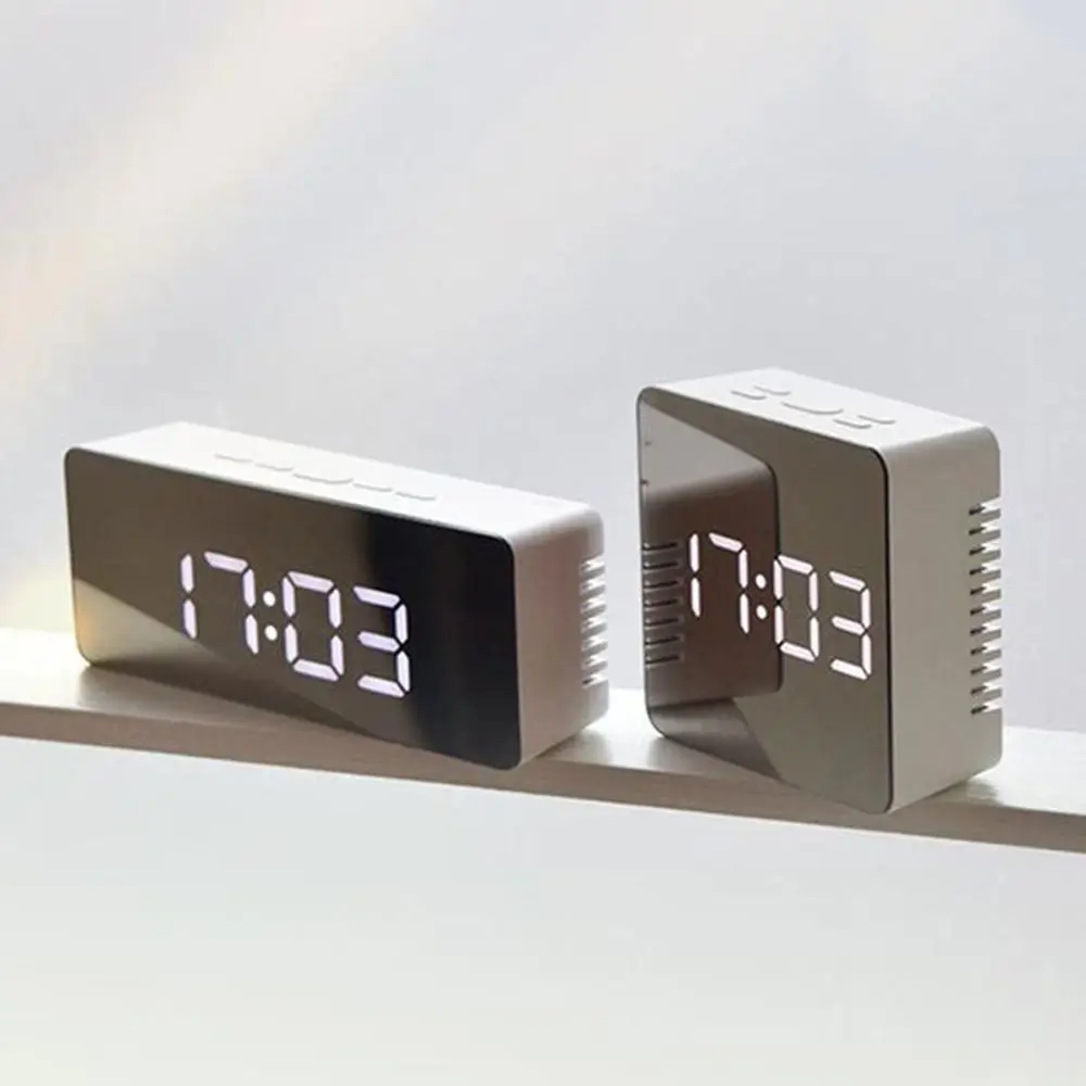 Unique LED Alarm Clock Multifunction Digital Electronic LED Mirror